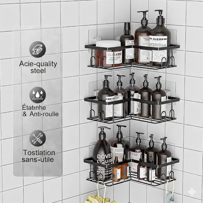 Etagère Coin Douche Pro Sans Percage