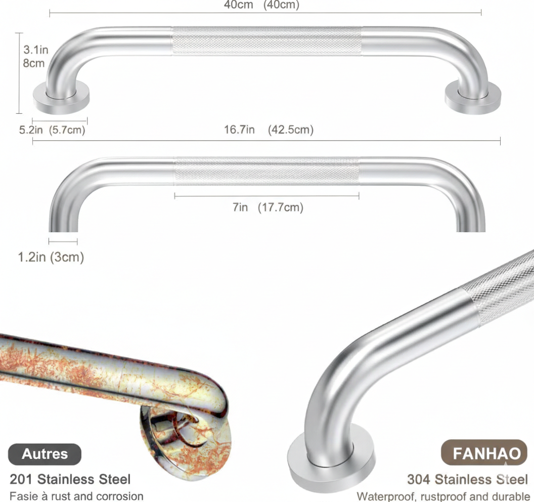 Barre de sécurité inox solide